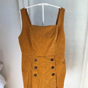 BDG Bright Gold Corduroy Skort Overall Womens Size Lg